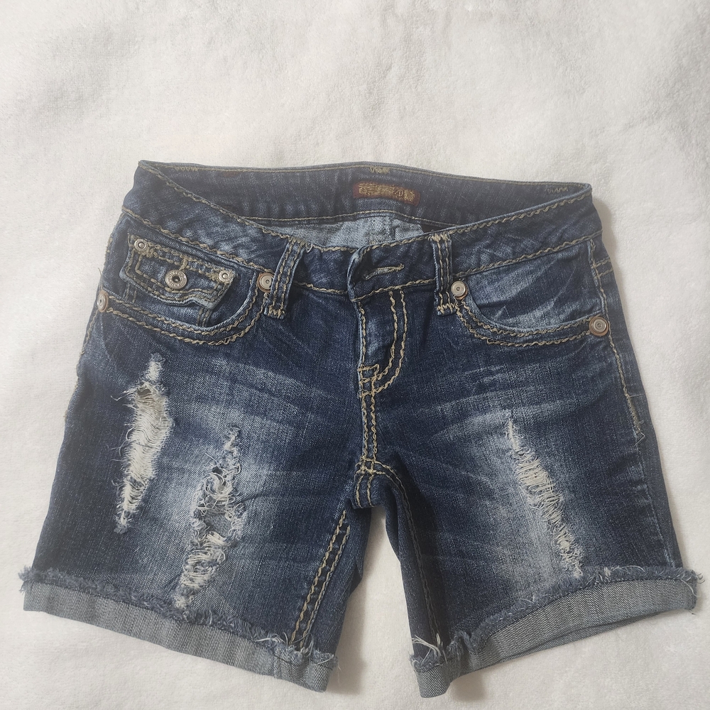 Zdazzled Blue Jean Shorts Distressed Vintage Style